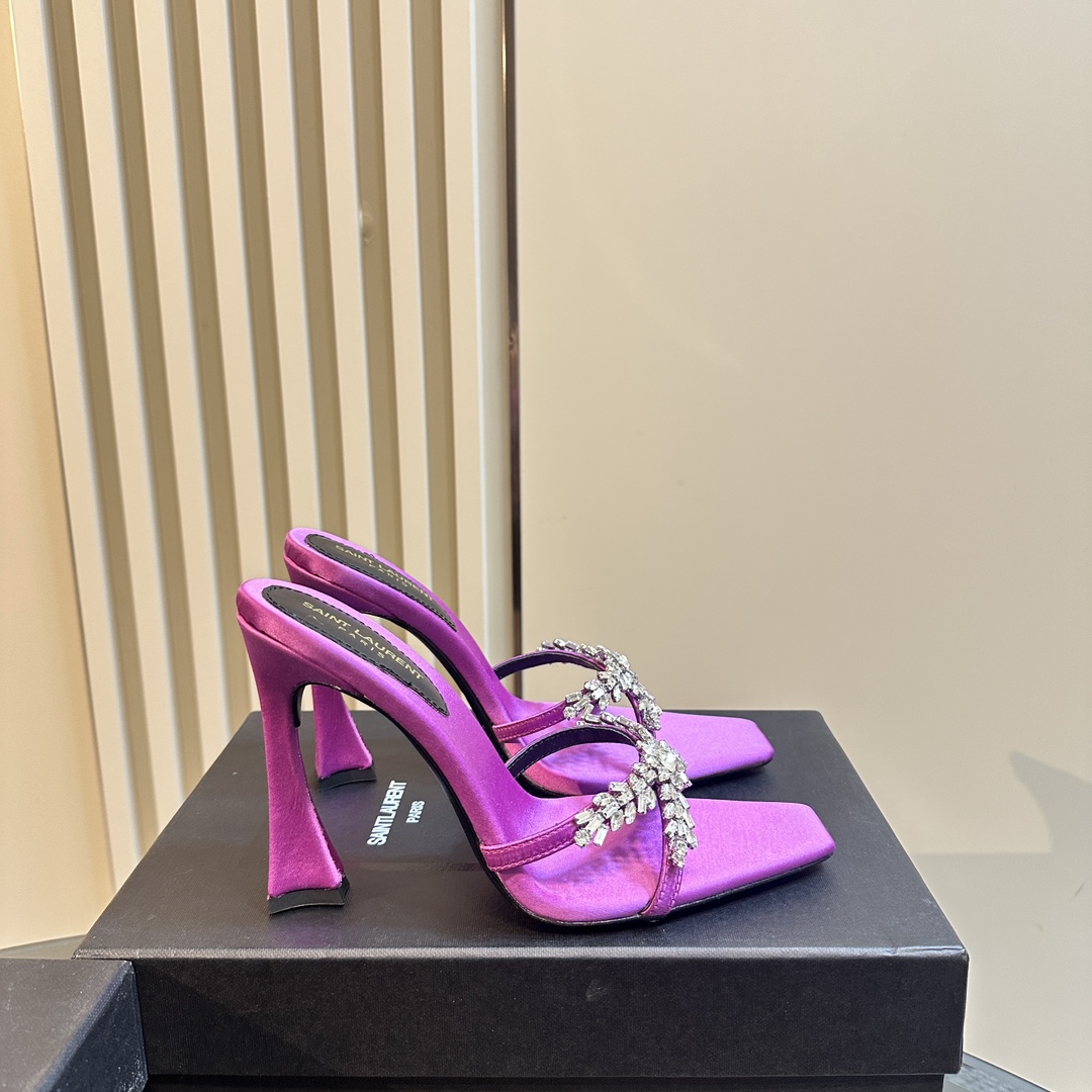 YSL 25ss/Spring and Summer New Runway Style Large Rhinestone High Heels Heel Height: 10.5cm Sandals Size: 35-39 (40 can be customized and not returned)