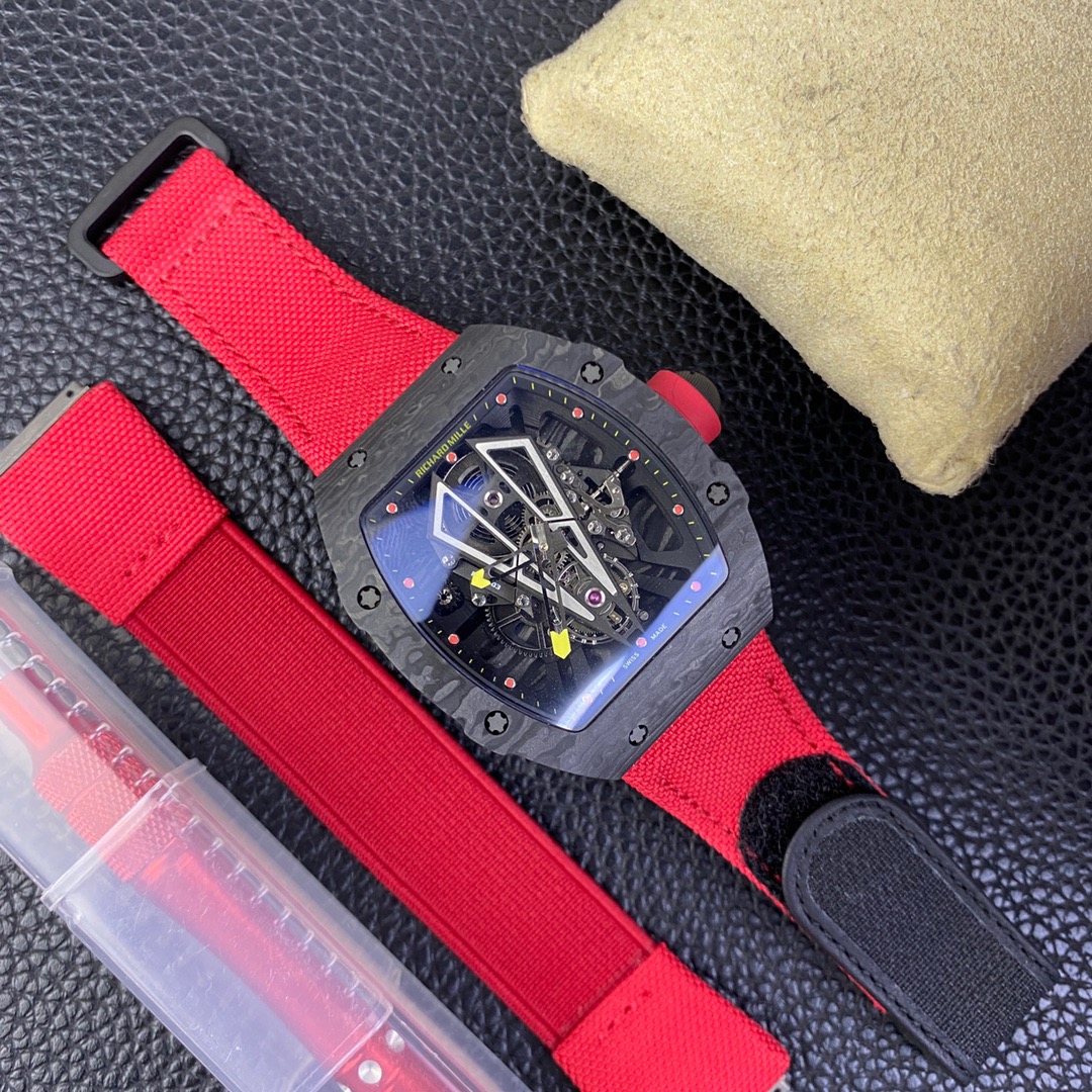 Richard Miller Tourbillon watch has invested heavily in the RM27-03 Tourbillon movement, which is integrated with the NTPT carbon fiber case to create the lightest Tourbillon watch in the industry.