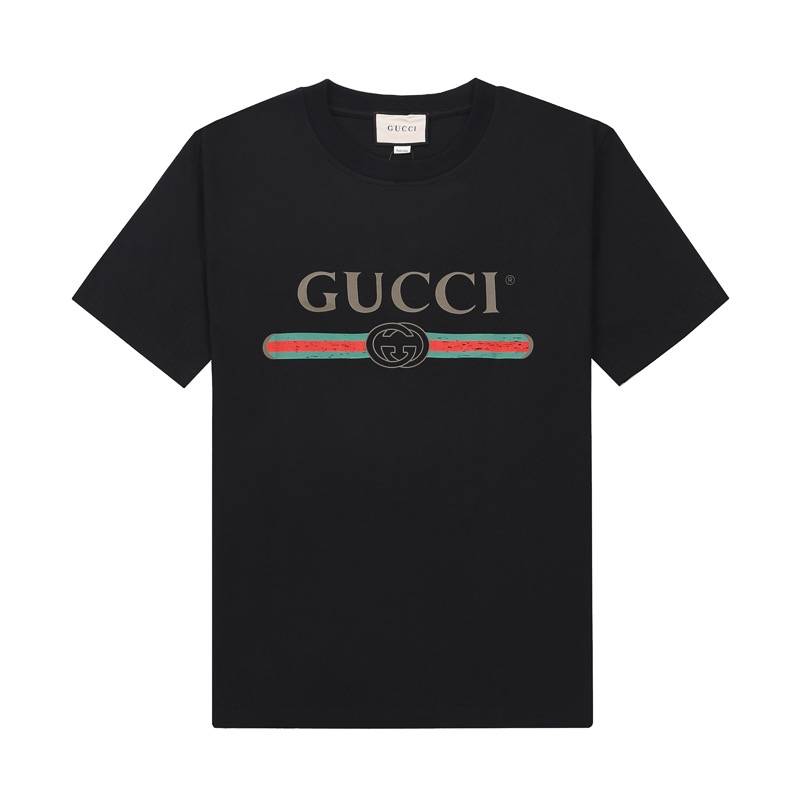G*u*i men''s and women''s black t-shirt