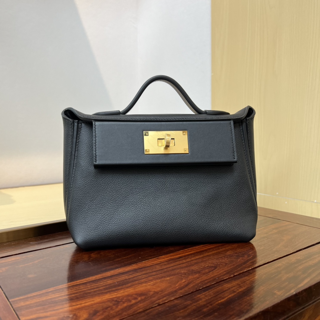 Hermès new Kelly2424mini handmade glacier white evercolor Swift leather size: 21cm